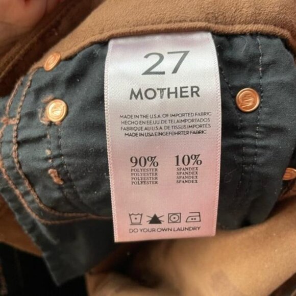Mother The Looker Texas Rein Faux Suede Pants in Brown Size 27 - Picture 8 of 10